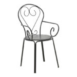 Monasty stackable armchair black metal 49x55x90cm