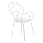 Monasty stackable armchair white metal 49x55x90cm - Image 2