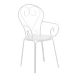 Monasty stackable armchair white metal 49x55x90cm