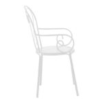 Monasty stackable armchair white metal 49x55x90cm - Image 3