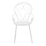 Monasty stackable armchair white metal 49x55x90cm - Image 4