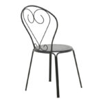 Chari stackable black metal chair 49x55x90cm - Image 2