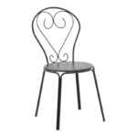 Chari stackable black metal chair 49x55x90cm