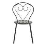Chari stackable black metal chair 49x55x90cm - Image 5
