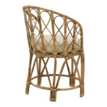 Rostan Inart natural rattan armchair with cushion 60x46x80cm - Image 2