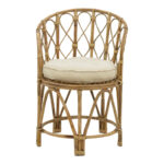 Rostan Inart natural rattan armchair with cushion 60x46x80cm - Image 4
