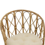 Rostan Inart natural rattan armchair with cushion 60x46x80cm - Image 5