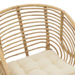 Diane Inart armchair natural wood with cushion 71x46x80cm - Слика 5