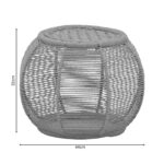 Stool-pouff Wanar Inart natural rope-iron D44x32cm - Слика 3