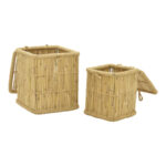 Laundry basket Dremia Inart 2 pieces set natural bamboo - Слика 2