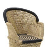 Armchair Treza Inart natural-black bamboo 66x48x89cm - Слика 2