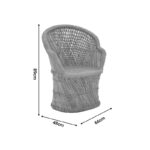 Armchair Treza Inart natural-black bamboo 66x48x89cm - Слика 4