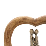 Table decoration heart Vrame Inart natural mango wood-aluminum 32x9x35cm - Image 3