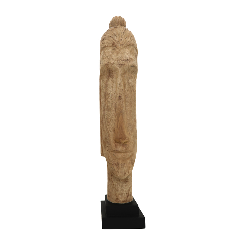 312-000022 Buddha bust Dran Inart natural mango wood 12x12x63.5cm - Image 1