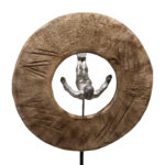 Table decoration Manny Inart natural mango wood-aluminum 31x18x50cm - Image 2