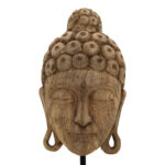 Table decoration buddha Mask Inart natural mango wood-iron 20x18.5x48.5cm - Image 2