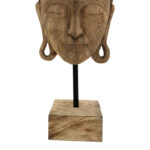 Table decoration buddha Mask Inart natural mango wood-iron 20x18.5x48.5cm - Image 3