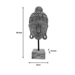 Table decoration buddha Mask Inart natural mango wood-iron 20x18.5x48.5cm - Image 4