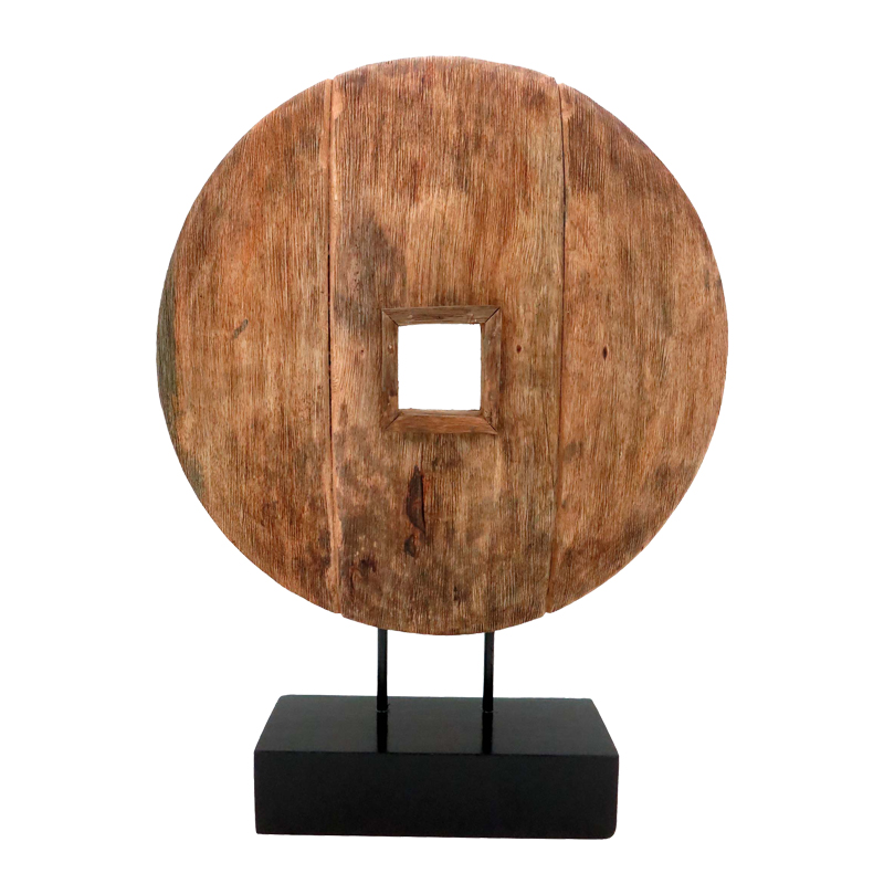 312-000034 Table decoration Cart Inart natural mango wood-iron 40x9x54cm - Image 1