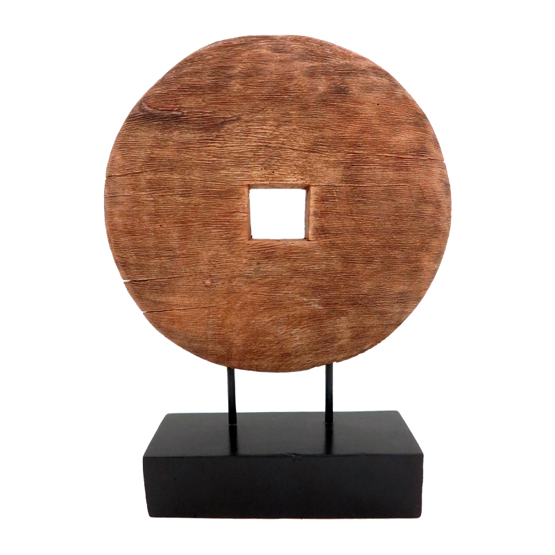 312-000035 Table decoration Cart Inart natural mango wood-iron 35.5x9x44cm - Image 1