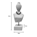 Bust Kasma II Inart white mango wood-metal 18x12x43cm - Image 2