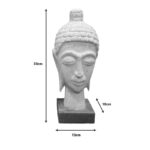 Head buddha bust Wevi Inart white mango wood 13x10x33cm - Слика 2