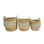Деко кошничка Броза Инарт сет од 3 парчиња природна слама