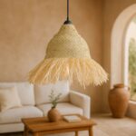 Boher Inart seagrass ceiling lamp in natural shade Φ33x76cm - Слика 2