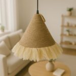 Geole Inart jute ceiling lamp in natural shade Φ60x94cm - Слика 2