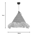 Geole Inart jute ceiling lamp in natural shade Φ60x94cm - Слика 3