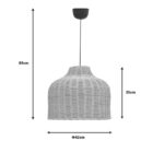 Ziquel Inart rattan ceiling lamp in natural shade Φ42x89cm - Слика 3