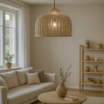 Ziquel Inart rattan ceiling lamp in natural shade Φ60x99cm - Image 2