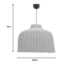 Ziquel Inart rattan ceiling lamp in natural shade Φ60x99cm - Image 3