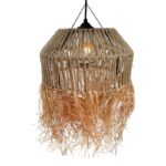 Bowler Inart natural wicker ceiling light D36x62cm - Слика 3