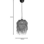 Bowler Inart natural wicker ceiling light D36x62cm - Слика 4