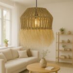 Bowler Inart natural wicker ceiling light D31x69cm - Слика 2