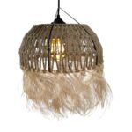 Bowler Inart natural wicker ceiling light D31x69cm - Слика 3