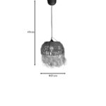 Bowler Inart natural wicker ceiling light D31x69cm - Слика 4