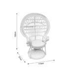 Armchair Dorothy Inart with white cushion-white rattan 115x57x150cm - Слика 4