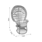 Armchair Dorothy Inart with beige cushion-natural rattan 115x53x147cm - Слика 4