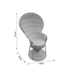 Armchair Rea Inart with beige cushion-natural rattan 92x75x140cm - Image 5