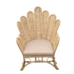 Armchair Fragia Inart with beige cushion-natural rattan 85x96x120cm - Слика 2