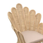 Armchair Fragia Inart with beige cushion-natural rattan 85x96x120cm - Слика 3