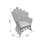 Armchair Fragia Inart with beige cushion-natural rattan 85x96x120cm - Слика 5