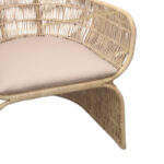 Armchair Jake Inart with beige cushion-natural rattan 110x45x145cm - Слика 3