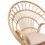 Armchair Boloni Inart with beige cushion-natural rattan 100x67x120cm - Image 3