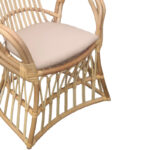 Armchair Boloni Inart with beige cushion-natural rattan 100x67x120cm - Image 4