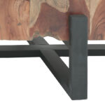 Borth Inart coffee table natural-black solid teak wood - glass 125x77x40cm - Image 3