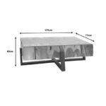 Borth Inart coffee table natural-black solid teak wood - glass 125x77x40cm - Image 4