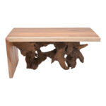 Coffee table Cardi Inart walnut teakroot 110x60x50cm - Слика 2